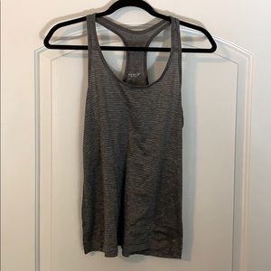 Grey striped workout tank